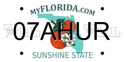 07AHUR Florida License Plate