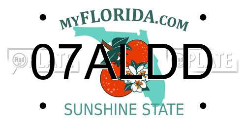 07ALDD Florida License Plate