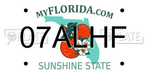 07ALHF Florida License Plate