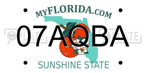 07AQBA Florida License Plate
