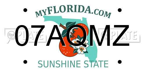 07AQMZ Florida License Plate