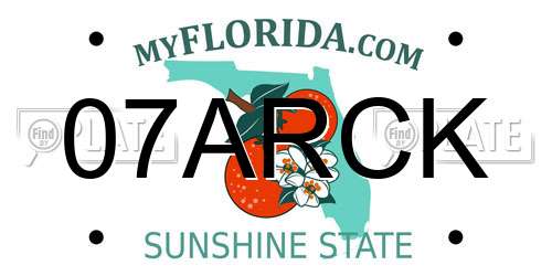 07ARCK Florida License Plate