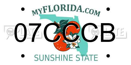 07CCCB Florida License Plate