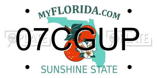 07CGUP Florida License Plate