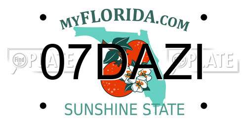07DAZI Florida License Plate