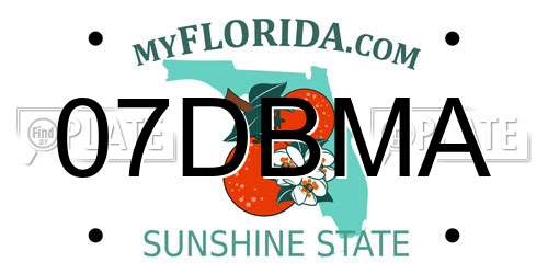 07DBMA Florida License Plate