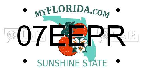 07EEPR Florida License Plate