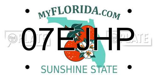 07EJHP Florida License Plate