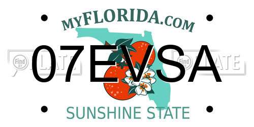 07EVSA Florida License Plate