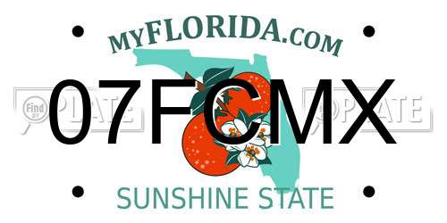 07FCMX Florida License Plate
