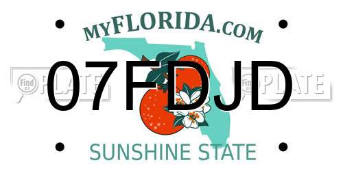 07FDJD Florida License Plate