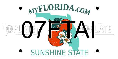 07FTAI Florida License Plate