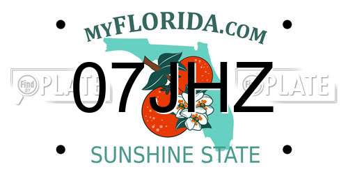 07JHZ Florida License Plate