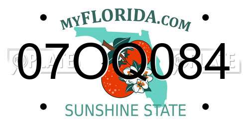 07OQ084 Florida License Plate