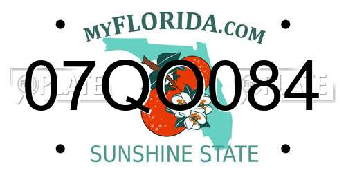 07QO084 Florida License Plate