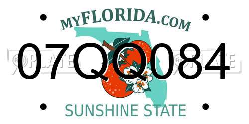 07QQ084 Florida License Plate