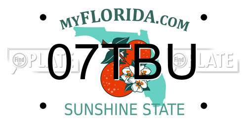 07TBU Florida License Plate