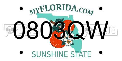 0803QW Florida License Plate