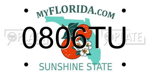 0806TU Florida License Plate
