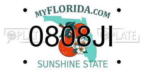 0808JI Florida License Plate