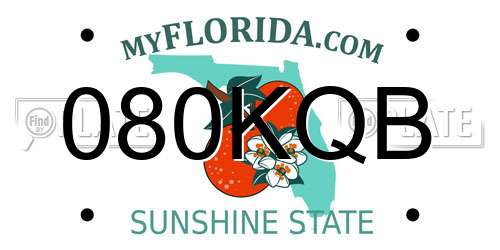 080KQB Florida License Plate