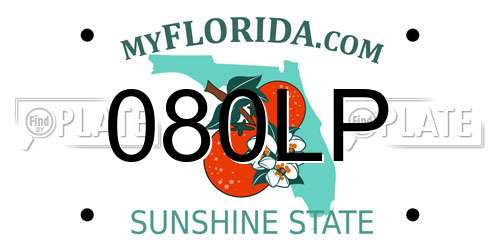 080LP Florida License Plate