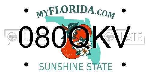 080QKV Florida License Plate