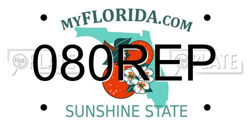 080REP Florida License Plate