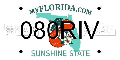 080RIV Florida License Plate
