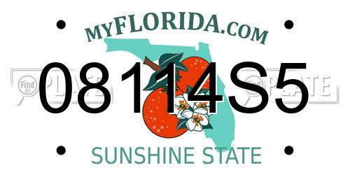 08114S5 Florida License Plate