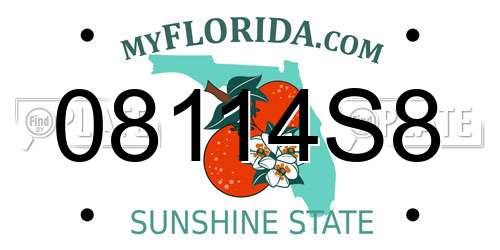 08114S8 Florida License Plate