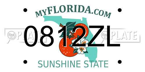 0812ZL Florida License Plate