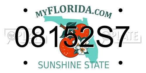 08152S7 Florida License Plate