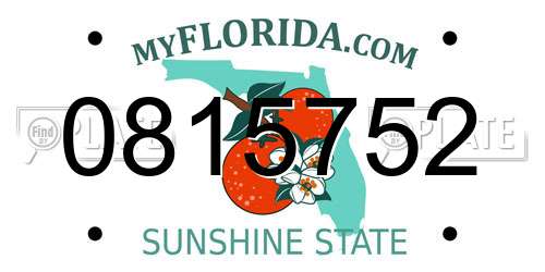 0815752 Florida License Plate