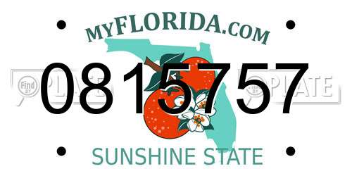 0815757 Florida License Plate