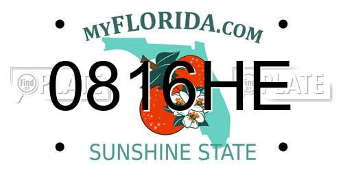 0816HE Florida License Plate
