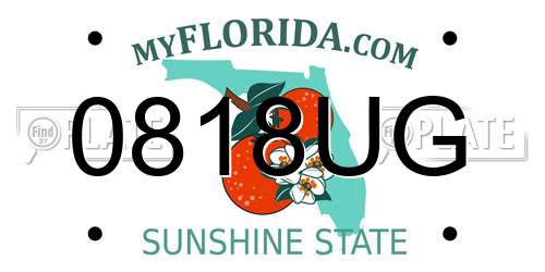 0818UG Florida License Plate