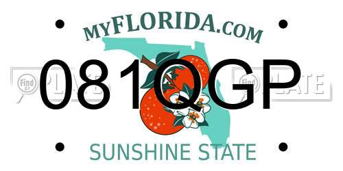 081QGP Florida License Plate