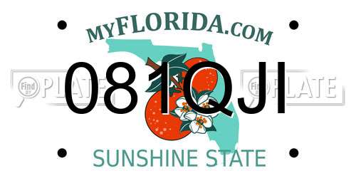 081QJI Florida License Plate