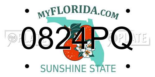 0824PQ Florida License Plate