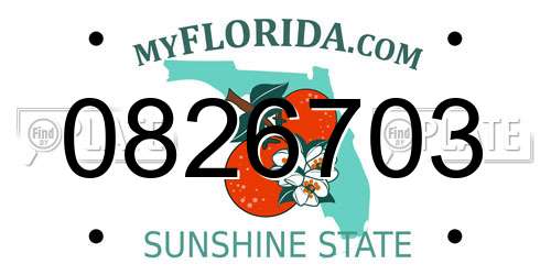 0826703 Florida License Plate