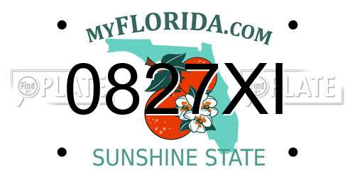 0827XI Florida License Plate