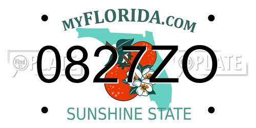 0827ZO Florida License Plate