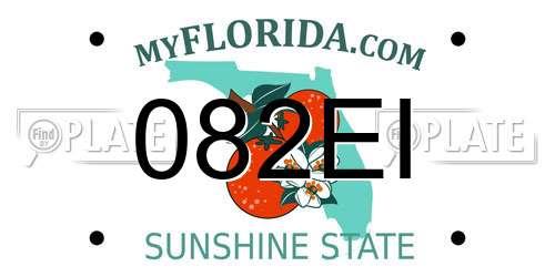 082EI Florida License Plate