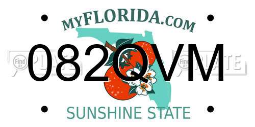 082QVM Florida License Plate