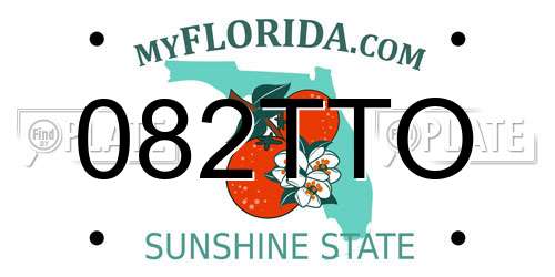 082TTO Florida License Plate