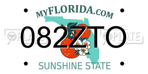 082ZTO Florida License Plate