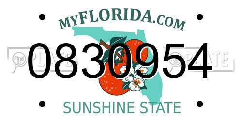 0830954 Florida License Plate
