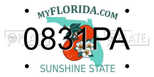0831PA Florida License Plate