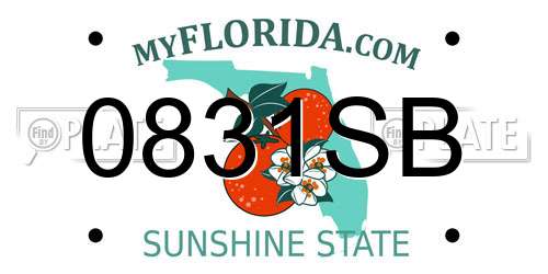 0831SB Florida License Plate
